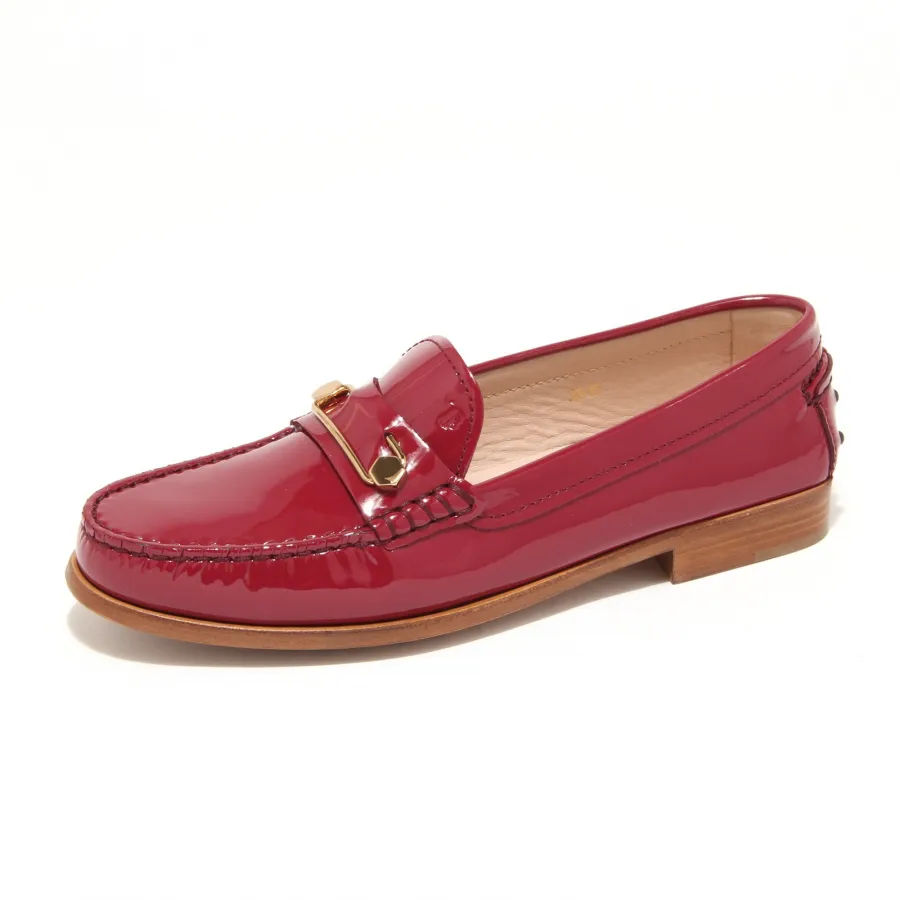 7868L mocassini donna TOD'S cuoio mascherina spilla scarpe loafers shoes women