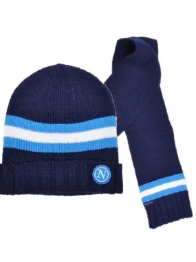 Abbigliamento Napoli gadget tifosi cappello + sciarpa baby ssc Napoli *18503 6/24 mesi