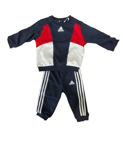 Adidas Tuta da bambino 3 strisce CB FT Jogger HR5879 blu rosso bianco