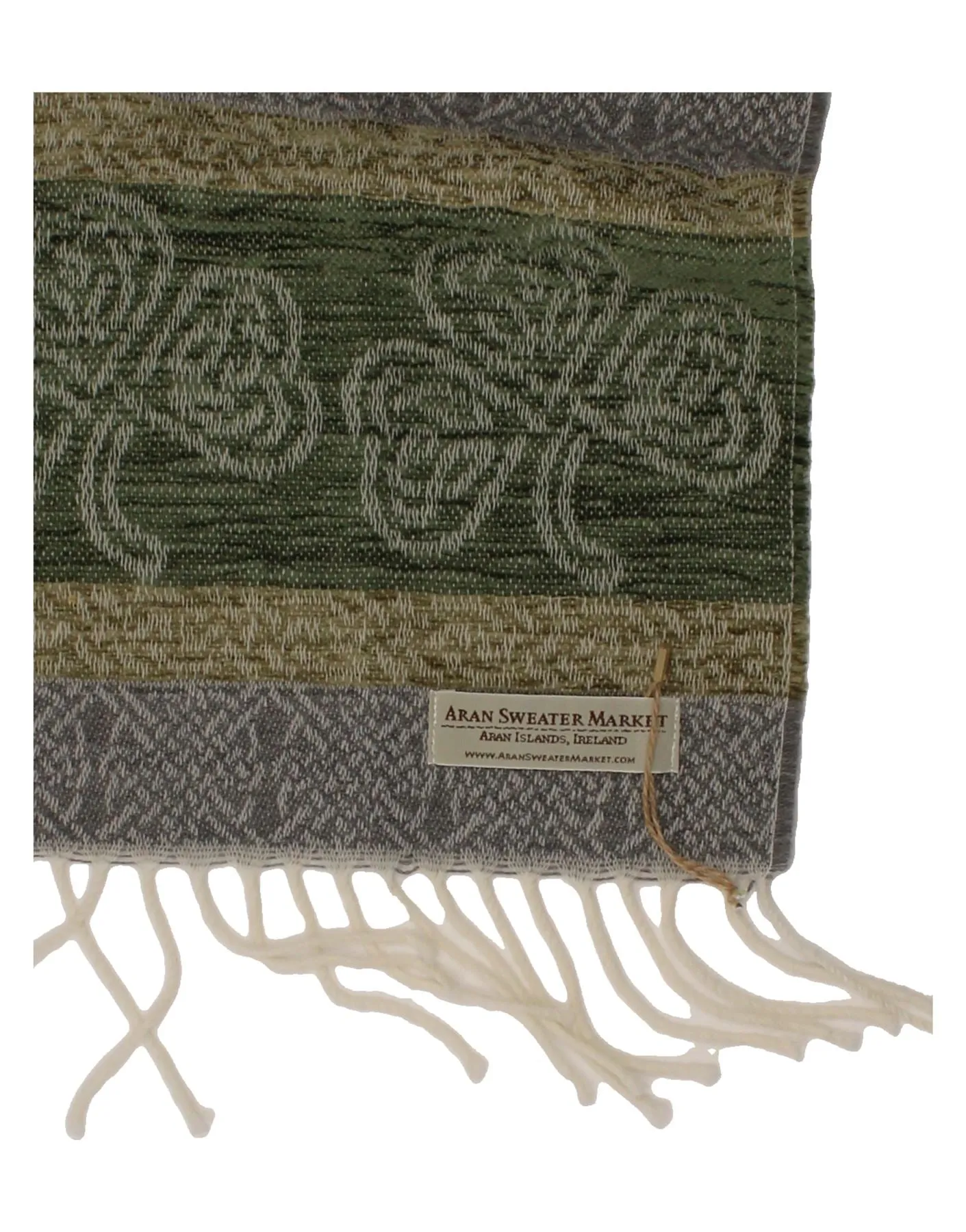 ARAN Mens Rectangle Scarf One Size Grey Acrylic