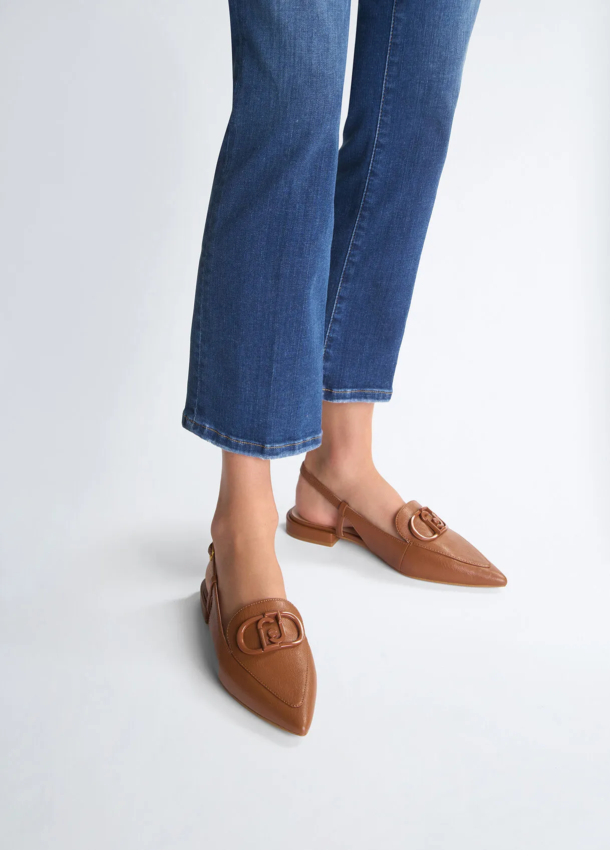 Ballerine slingback marroni
