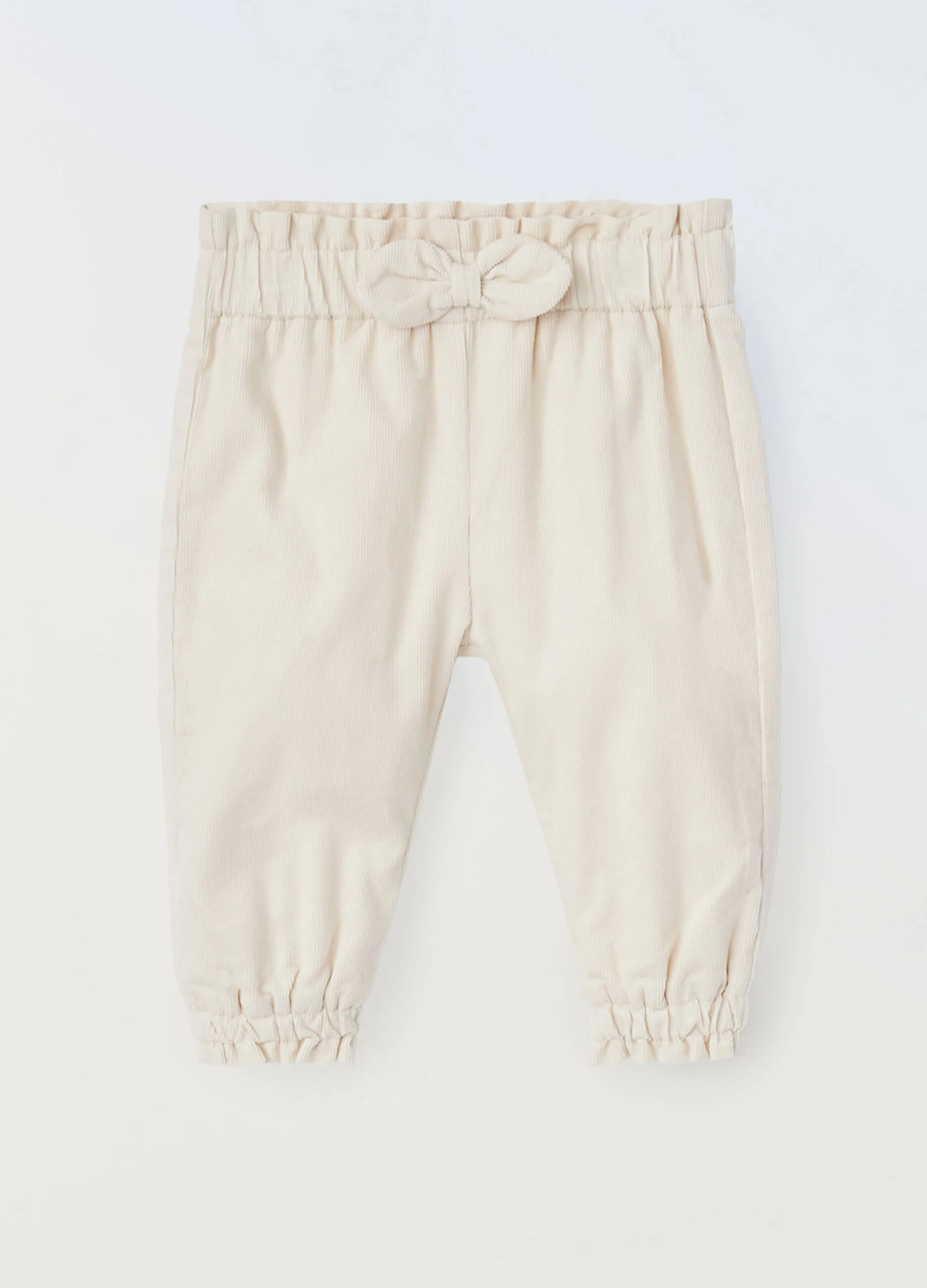 BLUKIDS  Jogger in costina di puro cotone neonata