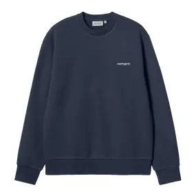 Carhartt Wip Felpa girocollo da uomo Script Embroidery Blu