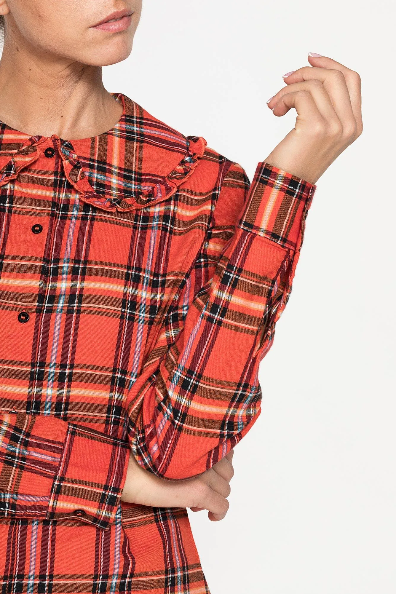 Carrera  ---------    ------------Camicia collo ampio a quadri - Arancione