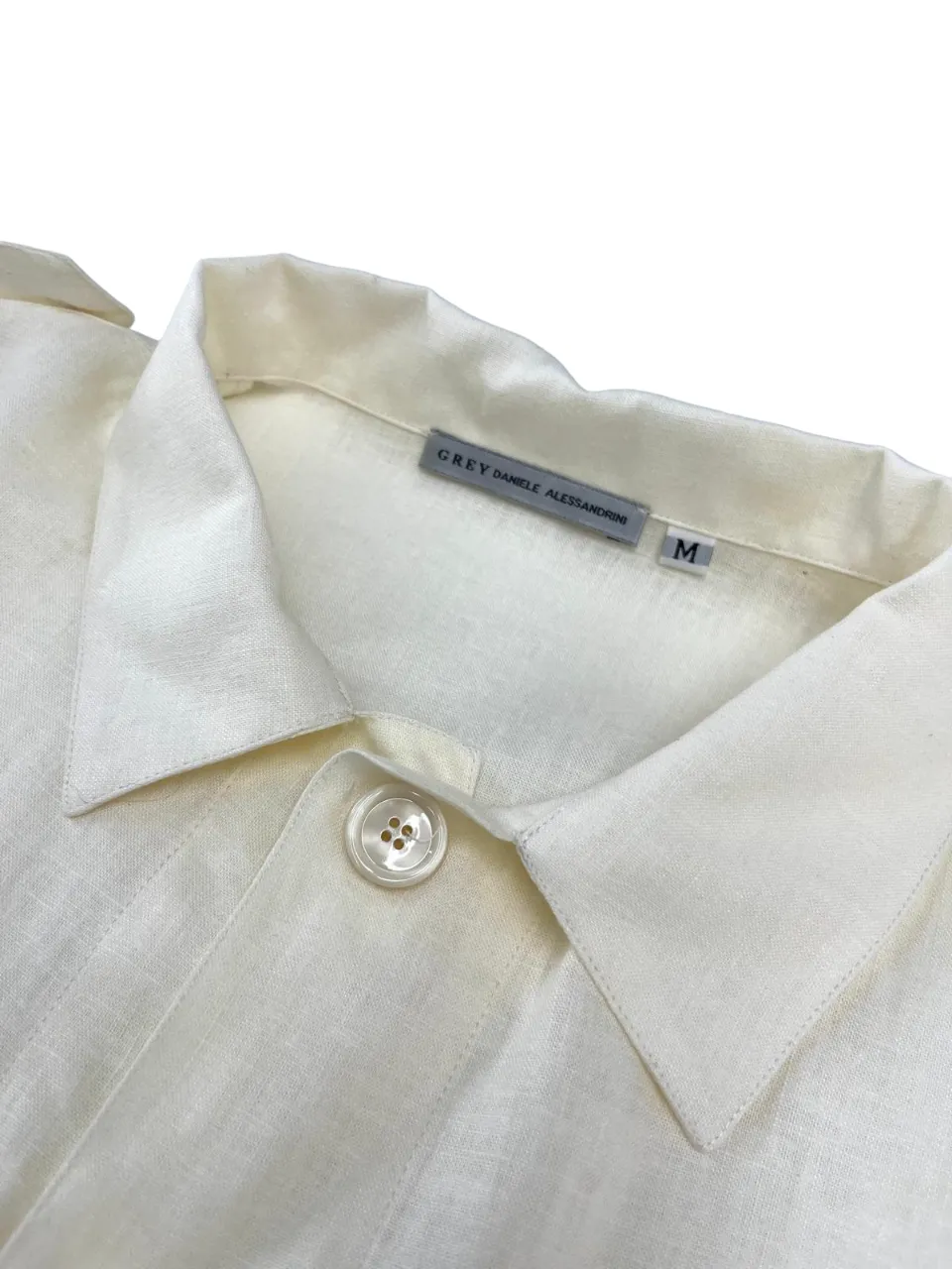DANIELE ALESSANDRINI   CAMICIA PANNA IN MISTO LINO