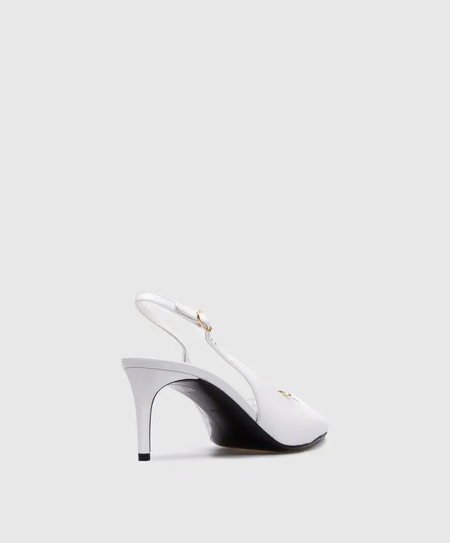 Dolce&Gabbana Slingback in pelle bianca con logo DG CG0796A1953