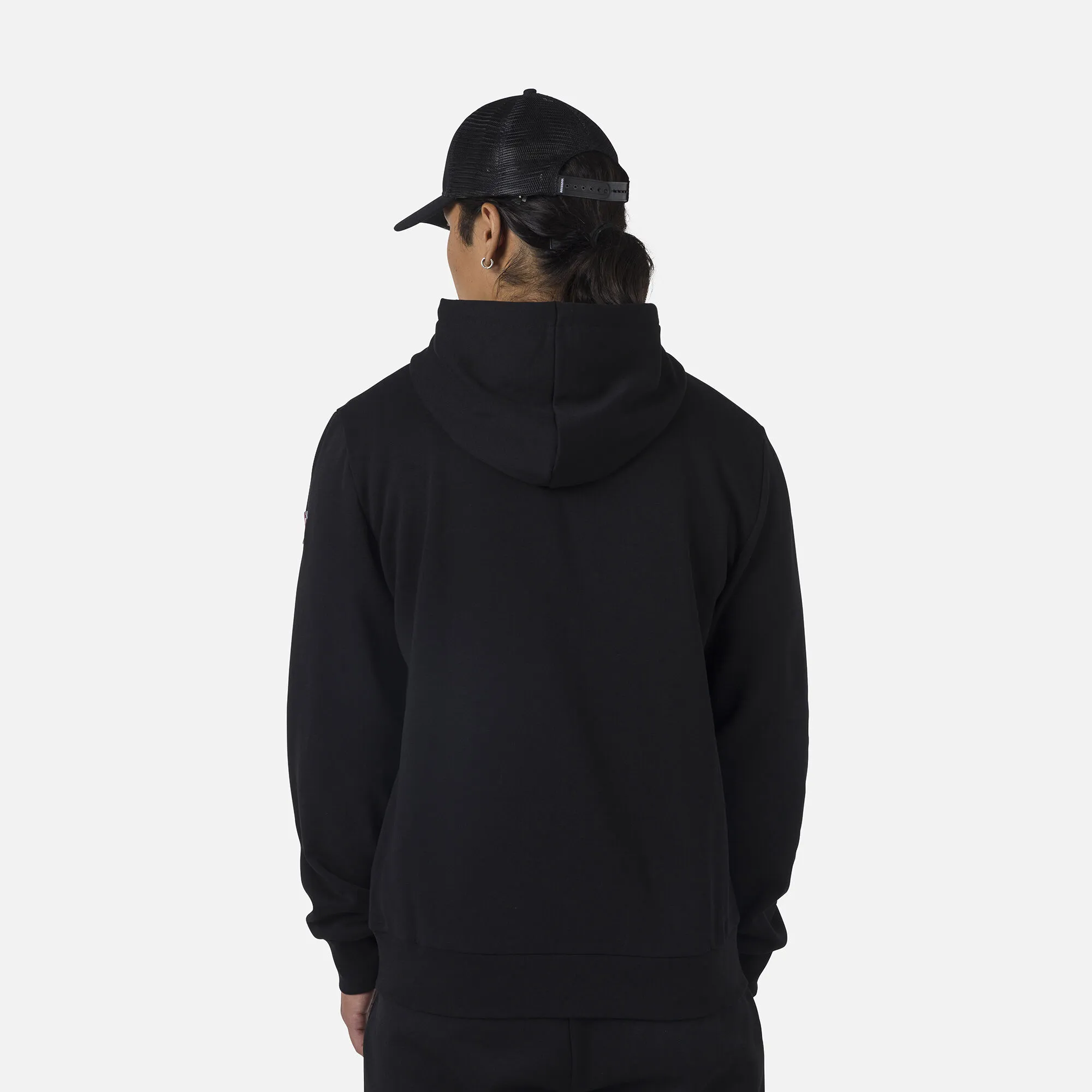 Felpa felpata con cappuccio e zip integrale uomo logo