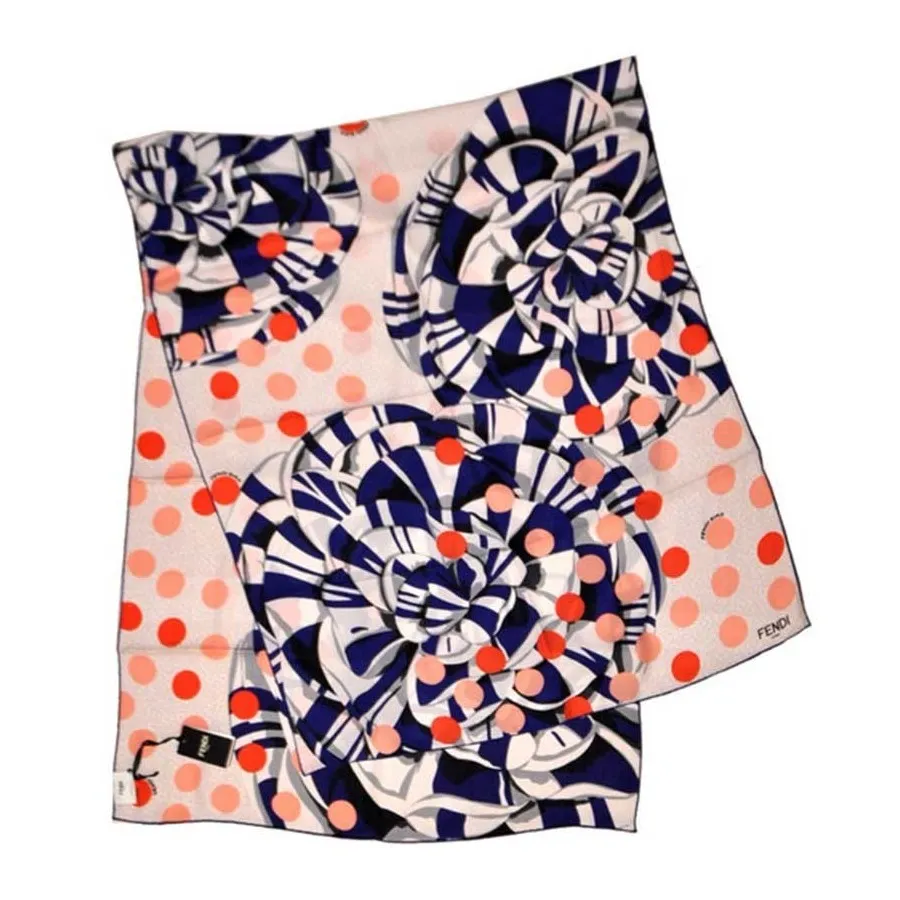 Fendi stola seta georgette fiore neon