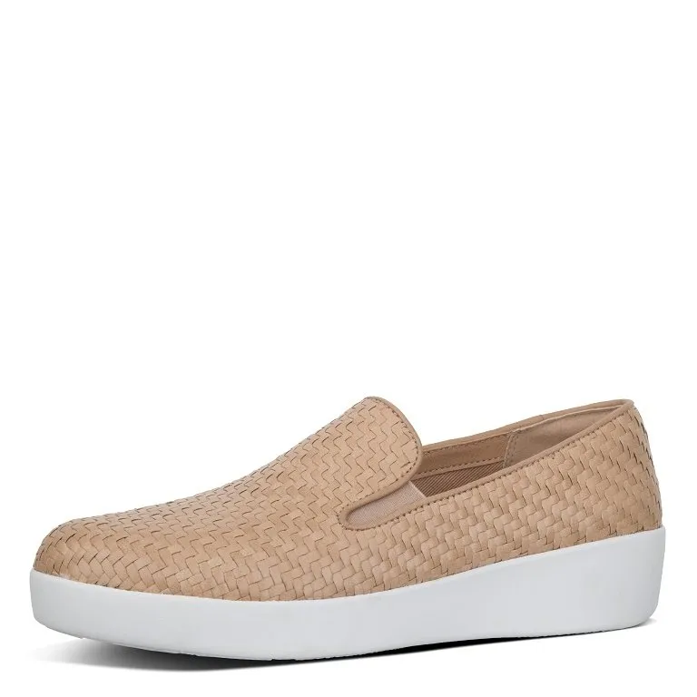FitFlop SUPERSKATE TM LOAFERS WOVEN LEATHER NUDE