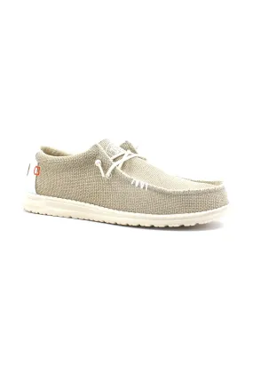 HEY DUDE Wally Braided Sneaker Vela Uomo Off White Beige 40003-1LB