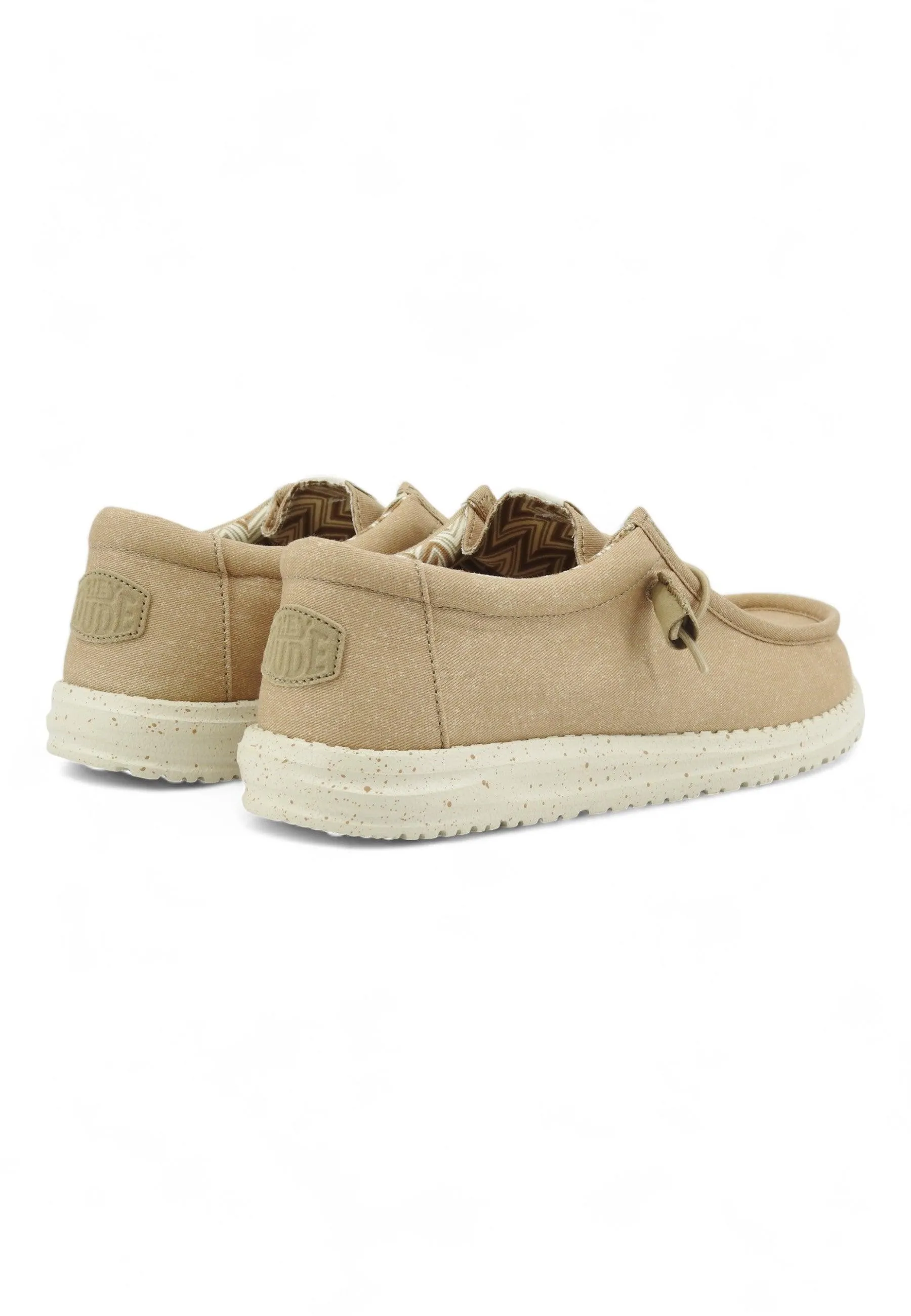 HEY DUDE Wally Canvas Sneaker Vela Uomo Tan Beige 40700-265