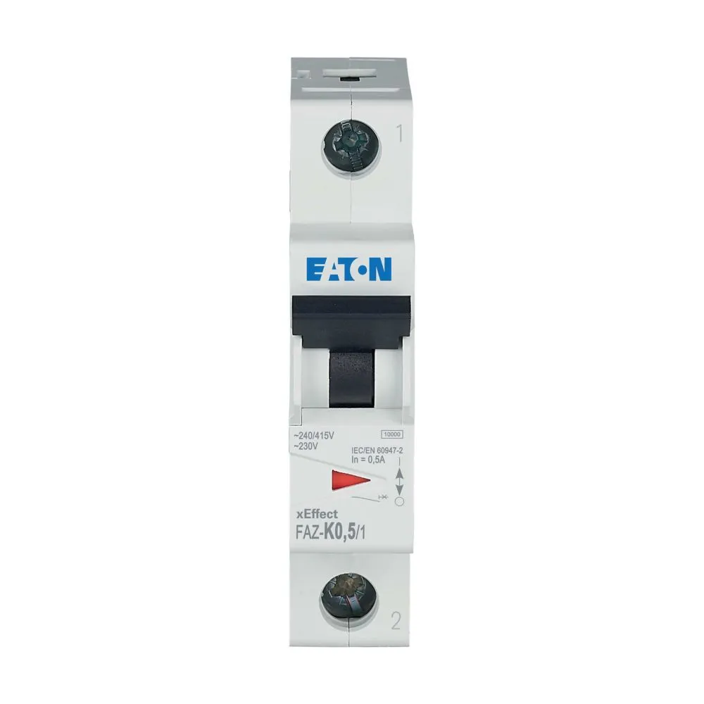 Interruttore magnetotermico Eaton, 1P 500mA 10 kA, Tipo K