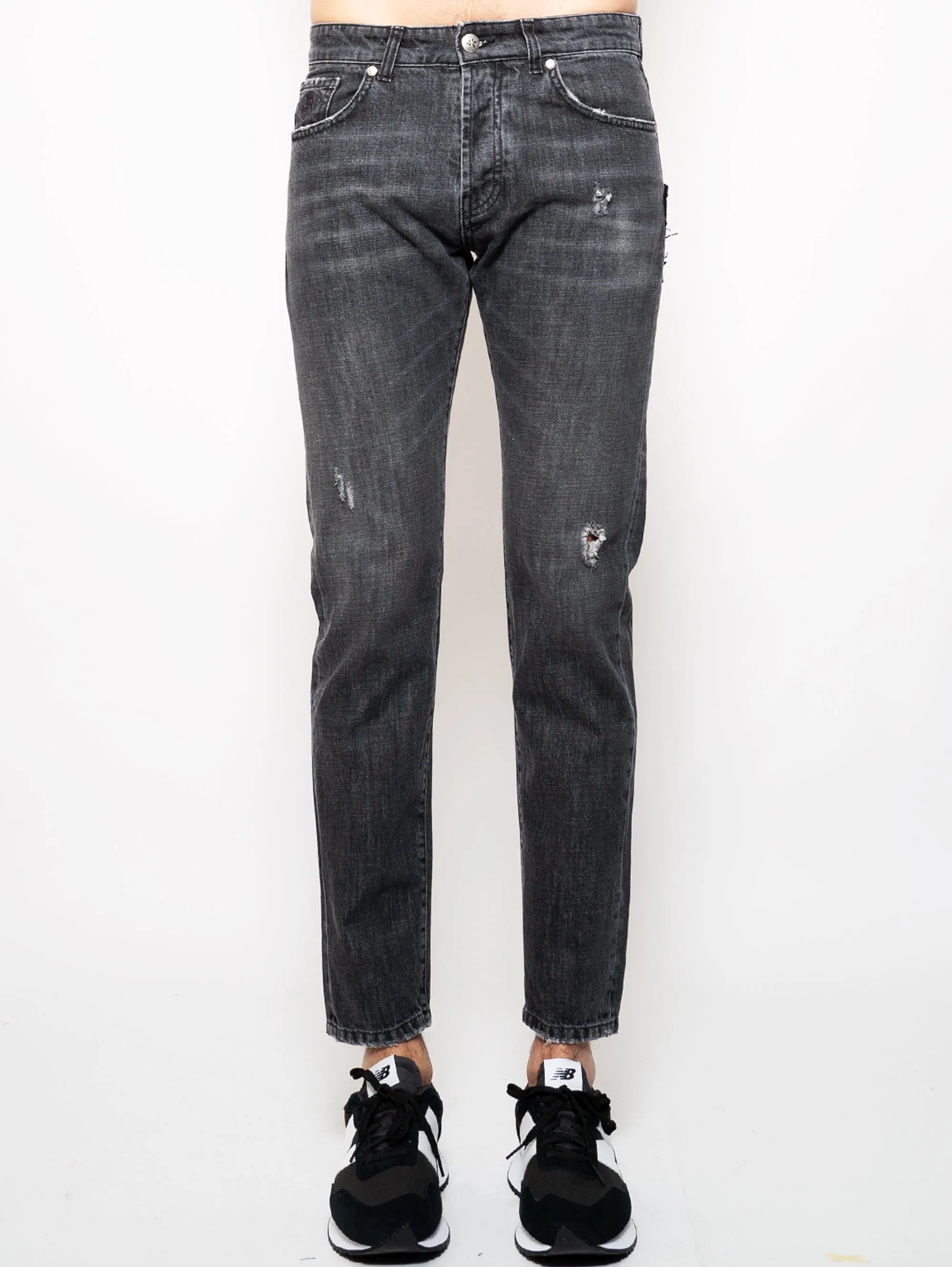 Jeans con Logo Posteriore Nero