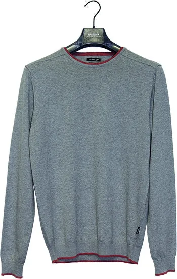 MARK UP ABBIGLIAMENTO UOMO MAGLIA GRIGIO COTONE E CASHMERE MK69001 ART.601