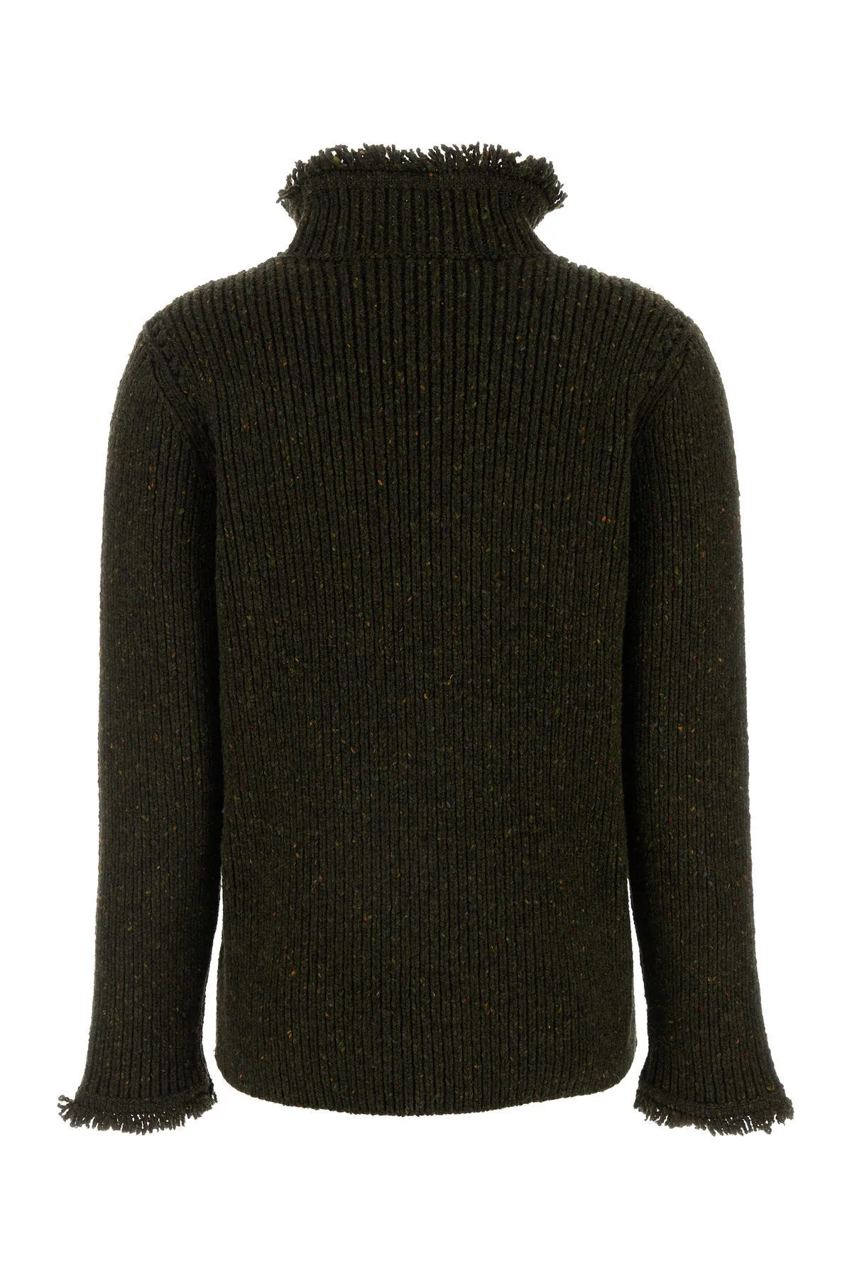 Melange bottle green wool sweater    