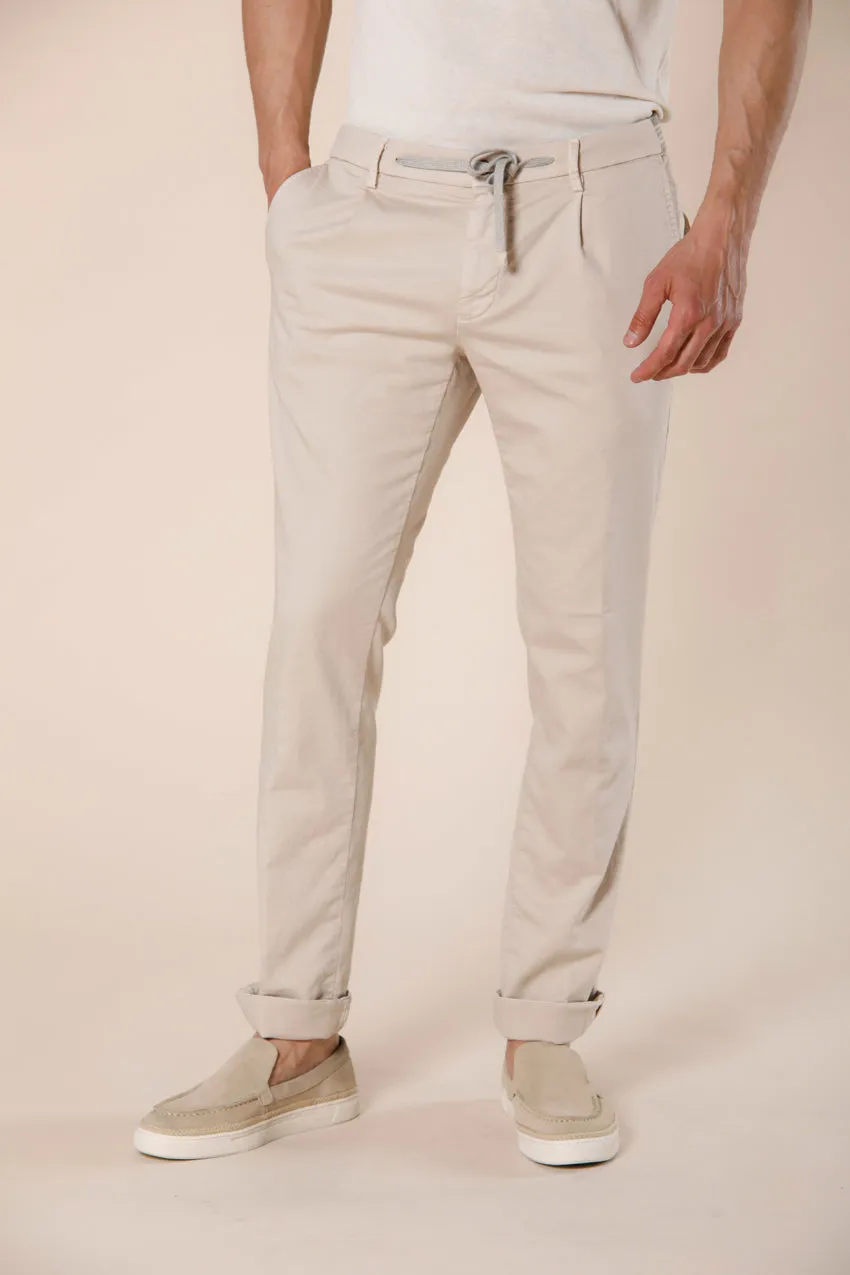 New York Golf 1 Pinces pantalon chino jogger homme en jersey stretch régulier
