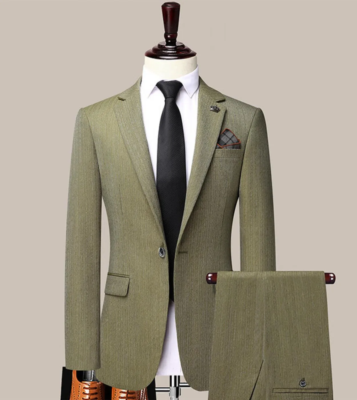 Nuovi abiti da uomo Abito da sposa da sposo Abito slim Abito formale Business Casual Tinta unita Set due pezzi Giacche Cappotti