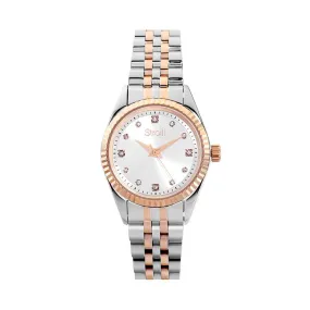 Orologio Al Quarzo Stroili Amalfi Cassa Rotonda Acciaio Bicolore 28 mm Quadrante Argentato Cinturino Acciaio Bicolore