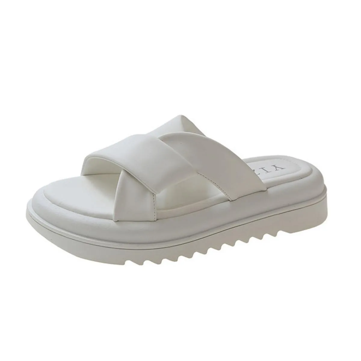 Pantofole casual dal design alla moda da donna con gancio e punta aperta all'esterno Pantofole incrociate da esterno per donna c