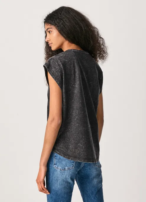 Pepe Jeans T-shirt con logo Decorato Bon PL505141 999 black