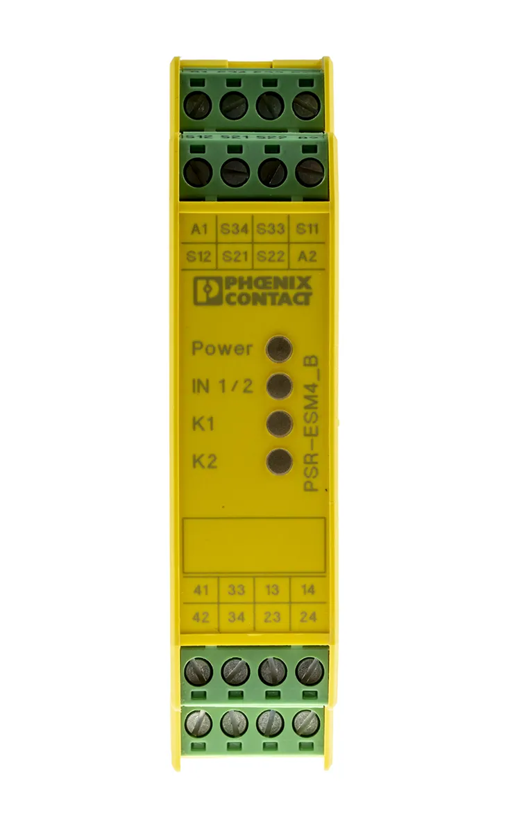 Relè di sicurezza Phoenix Contact PSR-SCP- 24UC/ESM4/3X1/1X2/B, 24V ca/cc, 2 canali, 3 contatti di sicurezza