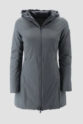 Reversible Long Down Jacket / Grey