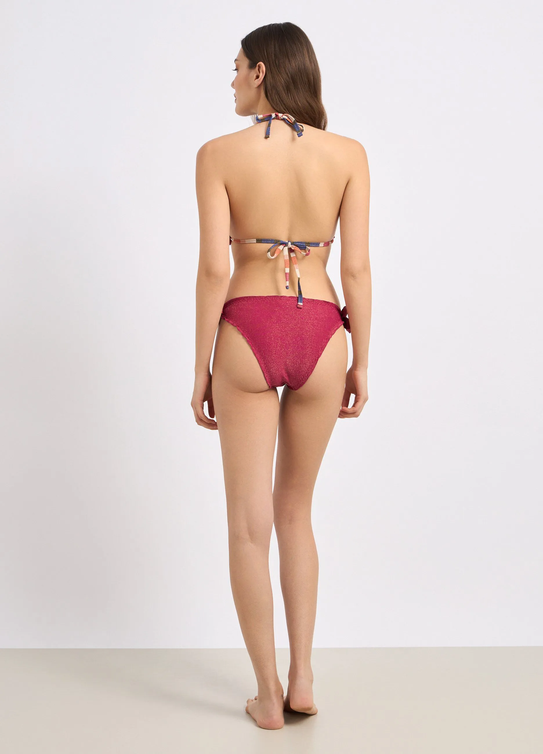 Slip bikini con filo lurex donna