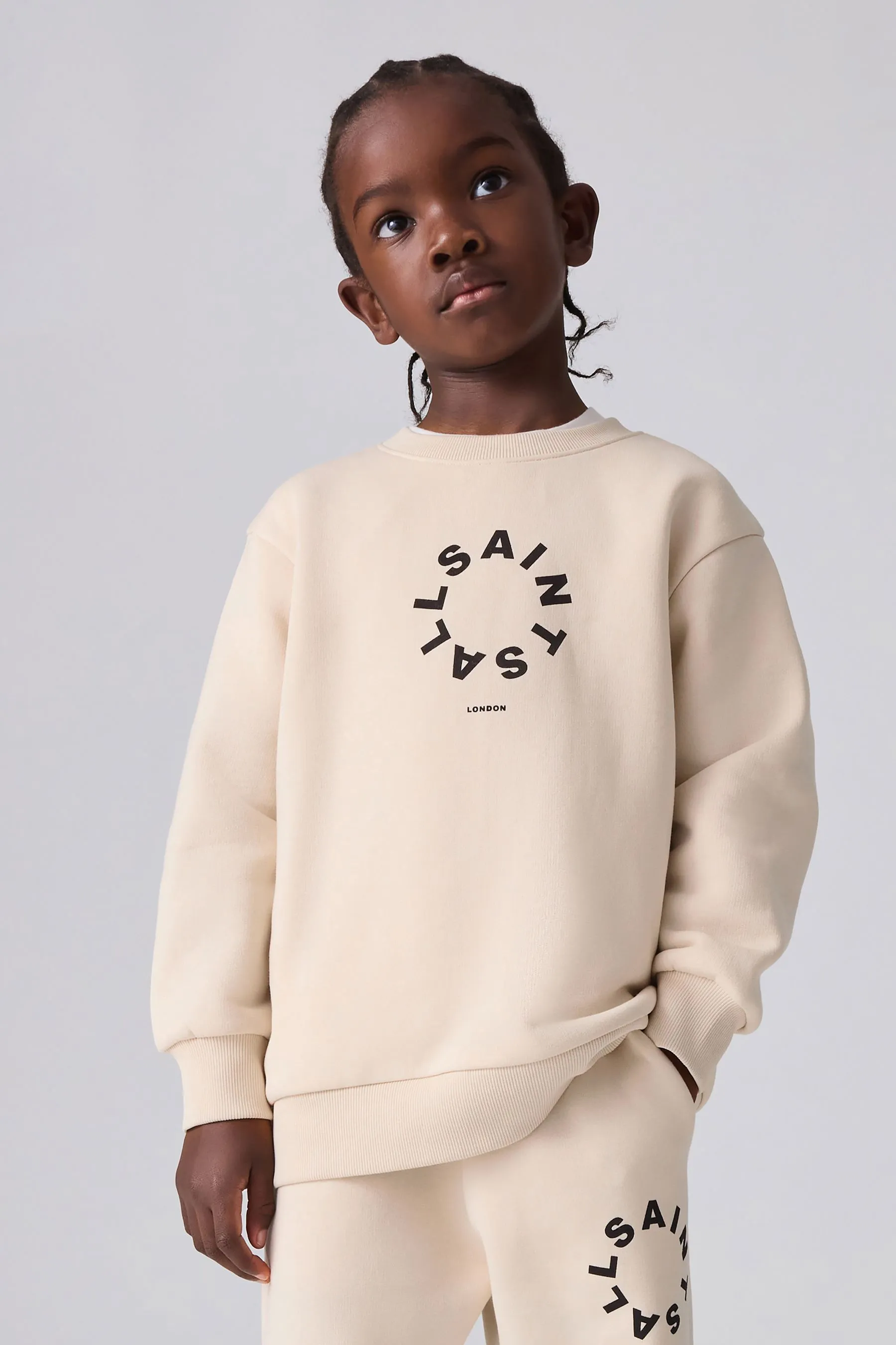 smAllSaints Tierra Oversized Logo Crew Sweatshirt    