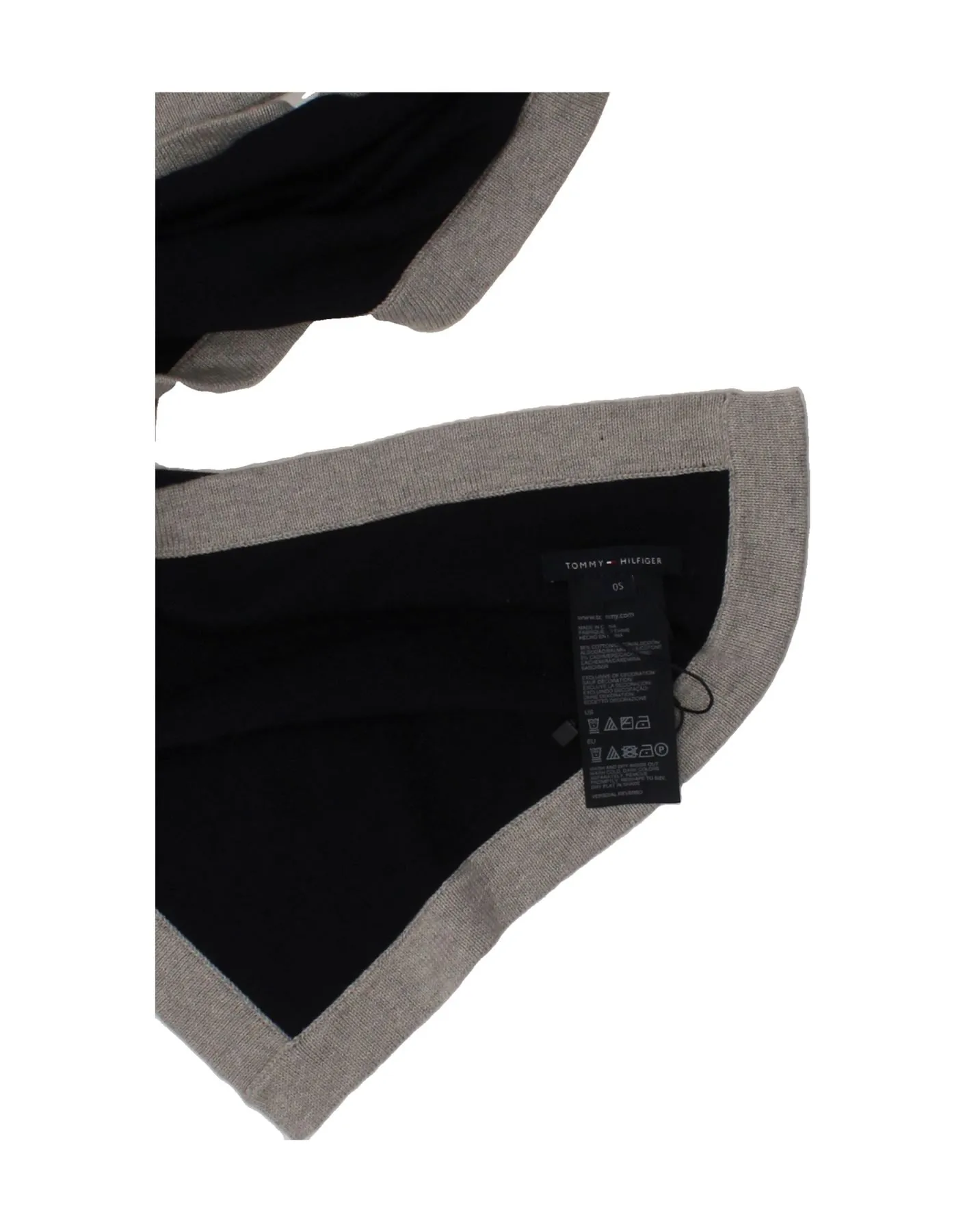 TOMMY HILFIGER Mens Rectangle Scarf One Size Navy Blue Cotton