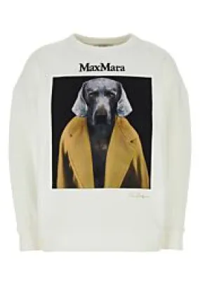 White stretch cotton blend Bacco sweatshirt    